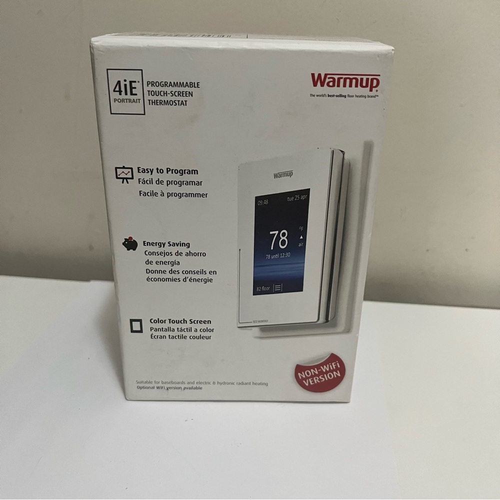 COPY - Warmup 4iE Portrait Smart Touch Screen Programmable Thermostat open box
